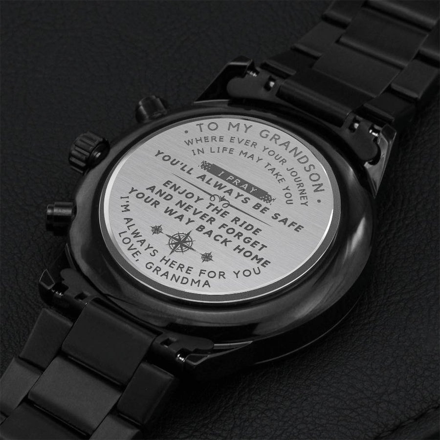 Watch For My Grandson From Grandma Engraving Chronograph Watch