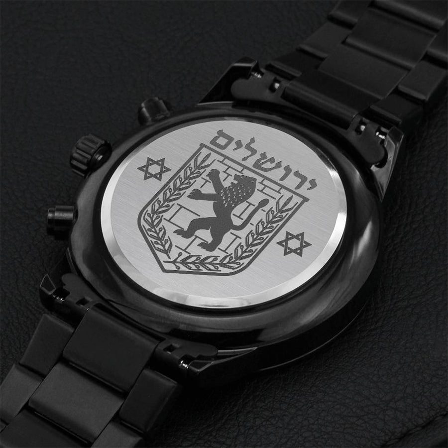 Jerusalem Identity Engraved Men's Luxury Chronograph Watch Engraving Chronograph Watch