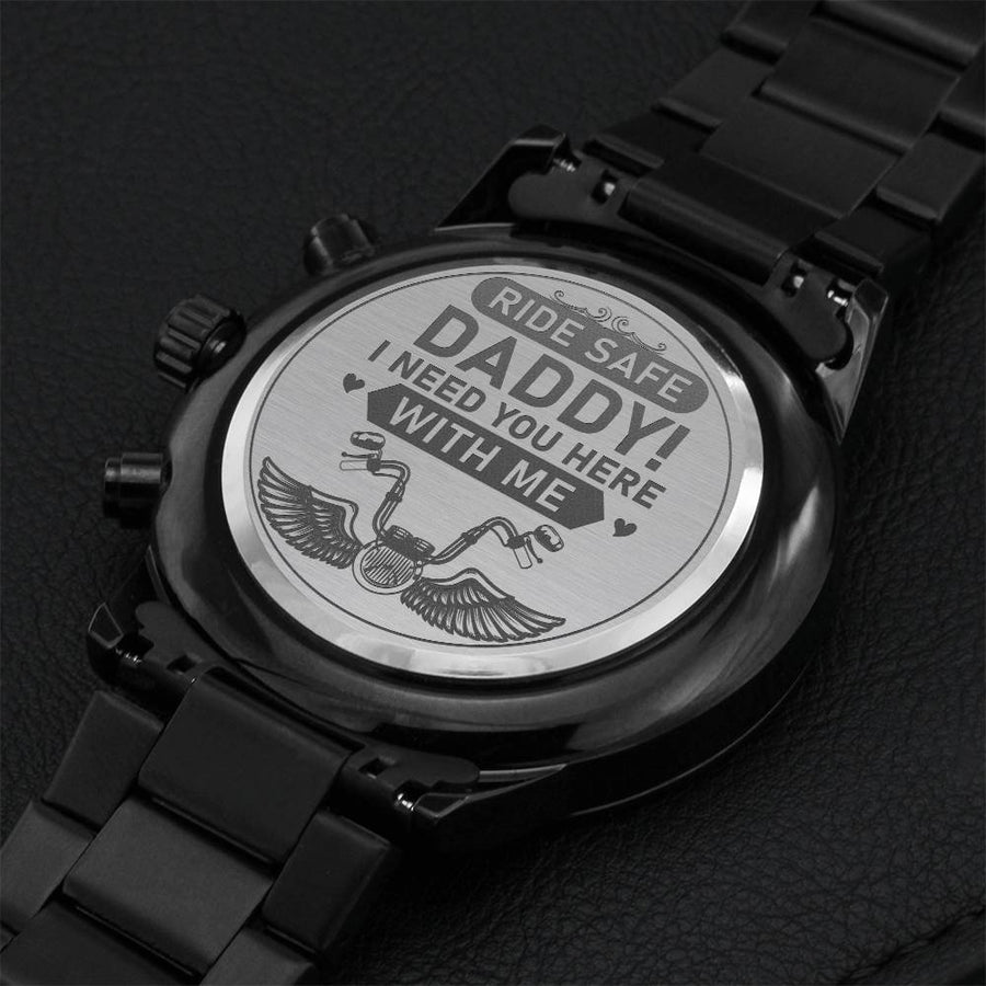Ride Safe Daddy Engraving Chronograph Watch