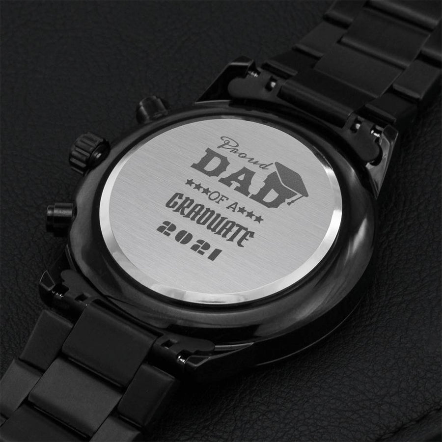 Proud Dad Of A Graduate 2021 Engraving Chronograph Watch