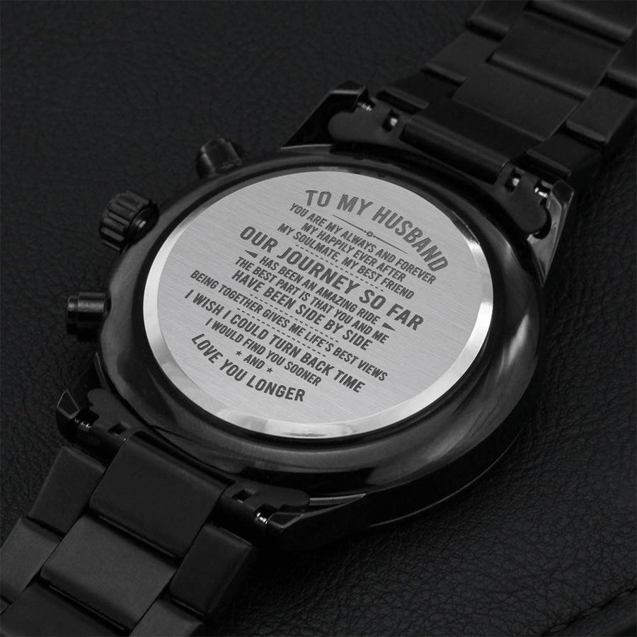 Engraved Watch - Gift For Husband On Anniversary Birthday Gifts For Husband Engraving Chronograph Watch