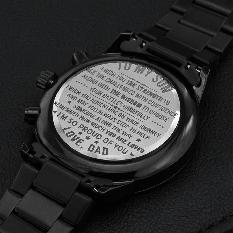 Gift For Son - So Proud - Watch Engraving Chronograph Watch