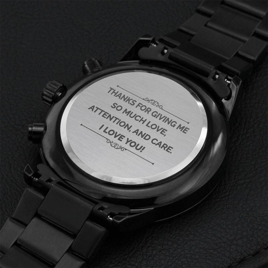 Love You So Much Engraving Chronograph Watch