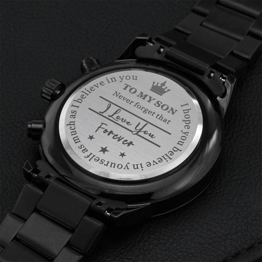 Never Forget Engraving Chronograph Watch