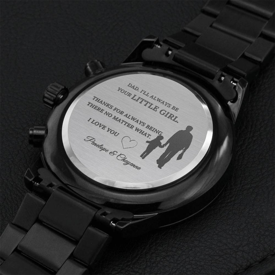 Sentimental Birthday Gift For Dad Father Engraved Wallet Insert - Gift For Him - Love Gift Wallet Card Engraving Chronograph Watch