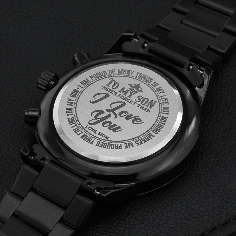 To My Son Love Mom Engraved Gift Watch 1 Engraving Chronograph Watch