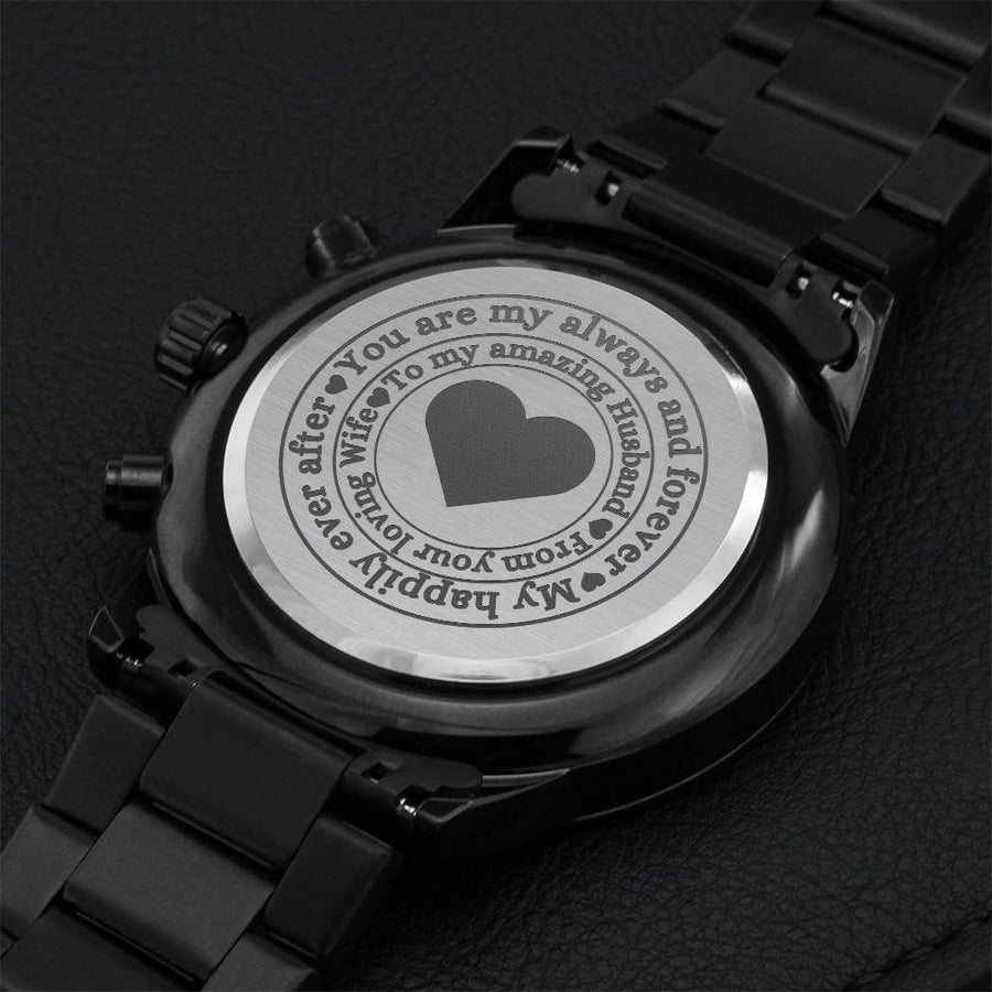 To My Amazing Husband-engraved Chronograph Watch Engraving Chronograph Watch