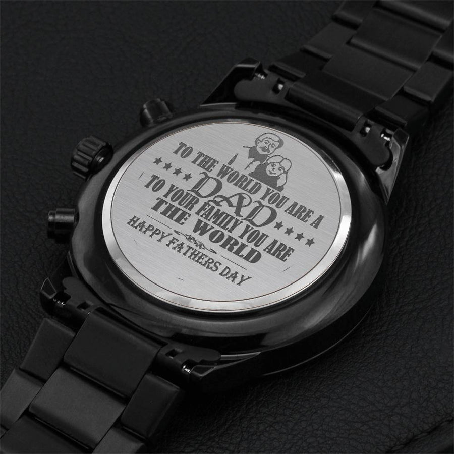 Happy Father's Day Gift For Dad Engraving Chronograph Watch