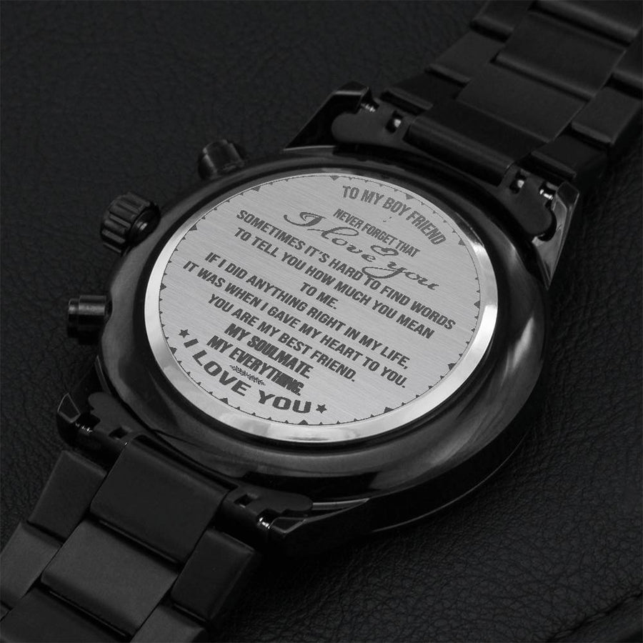 To My Boy Friend 1 Engraving Chronograph Watch