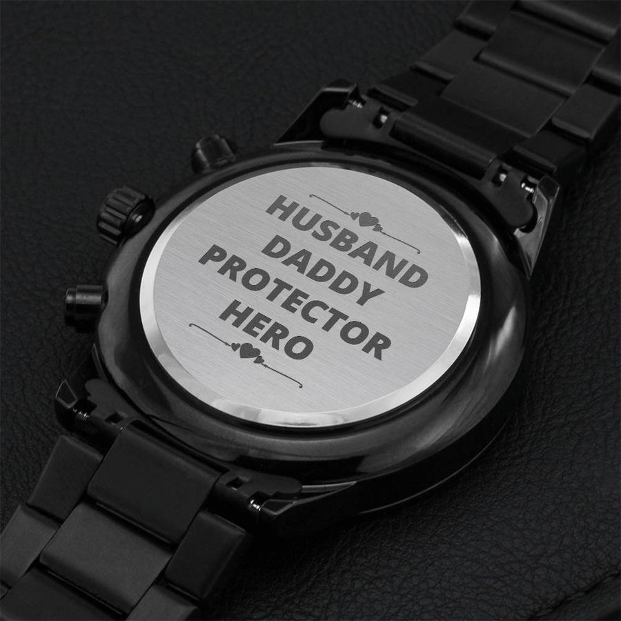 Husband Daddy Protector Hero - Chronograph Watch Engraving Chronograph Watch