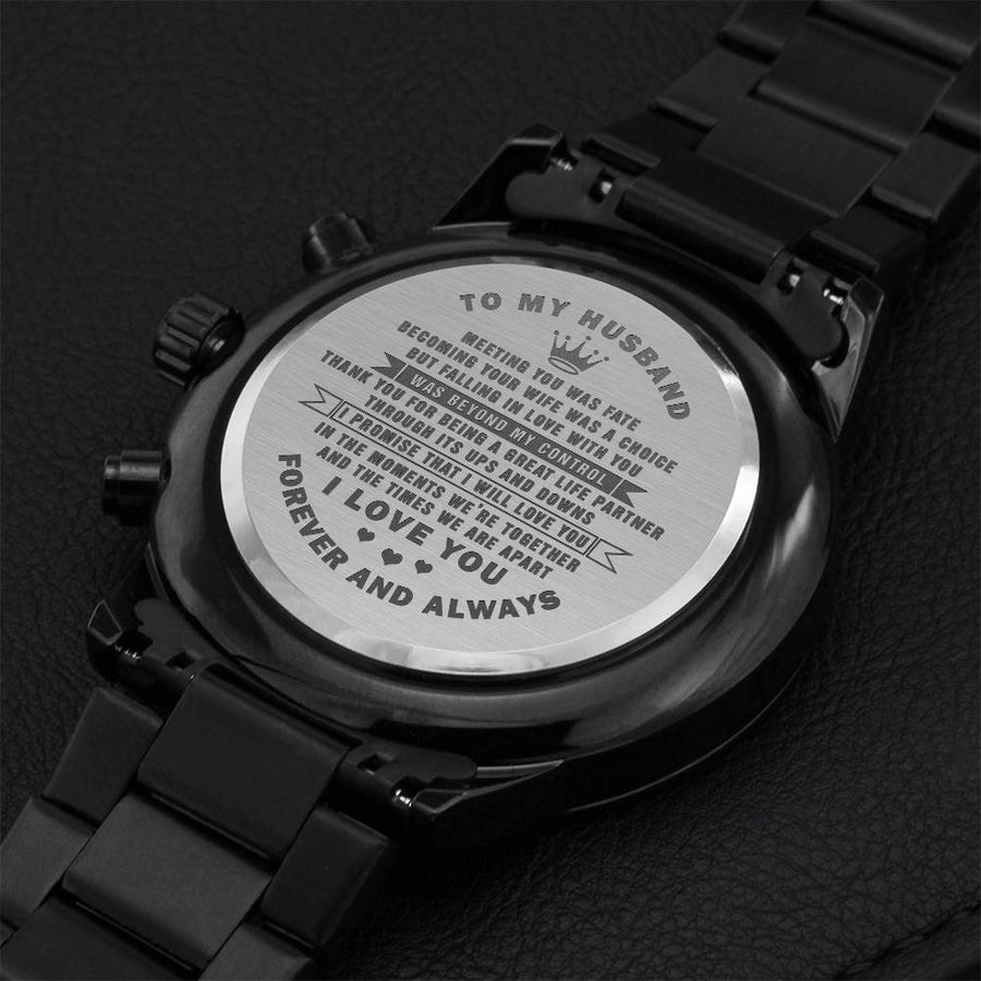 To My Husband Chronograph Watch Engraving Chronograph Watch