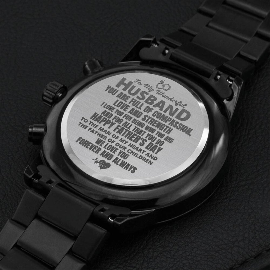 To The Man Of My Heart Watch Engraving Chronograph Watch