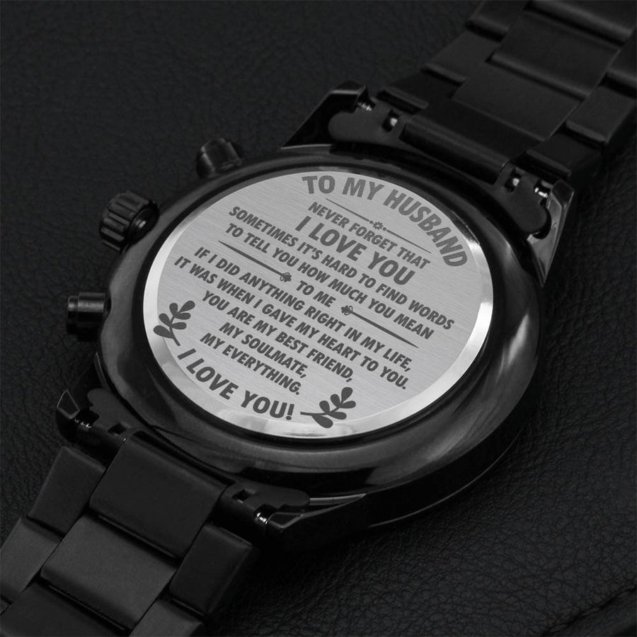 Husband Gift Gift For Husband On Wedding Day Engrave Watch For Husband From Wife Wife To Husband Wedding Watch Engraving Chronograph Watch