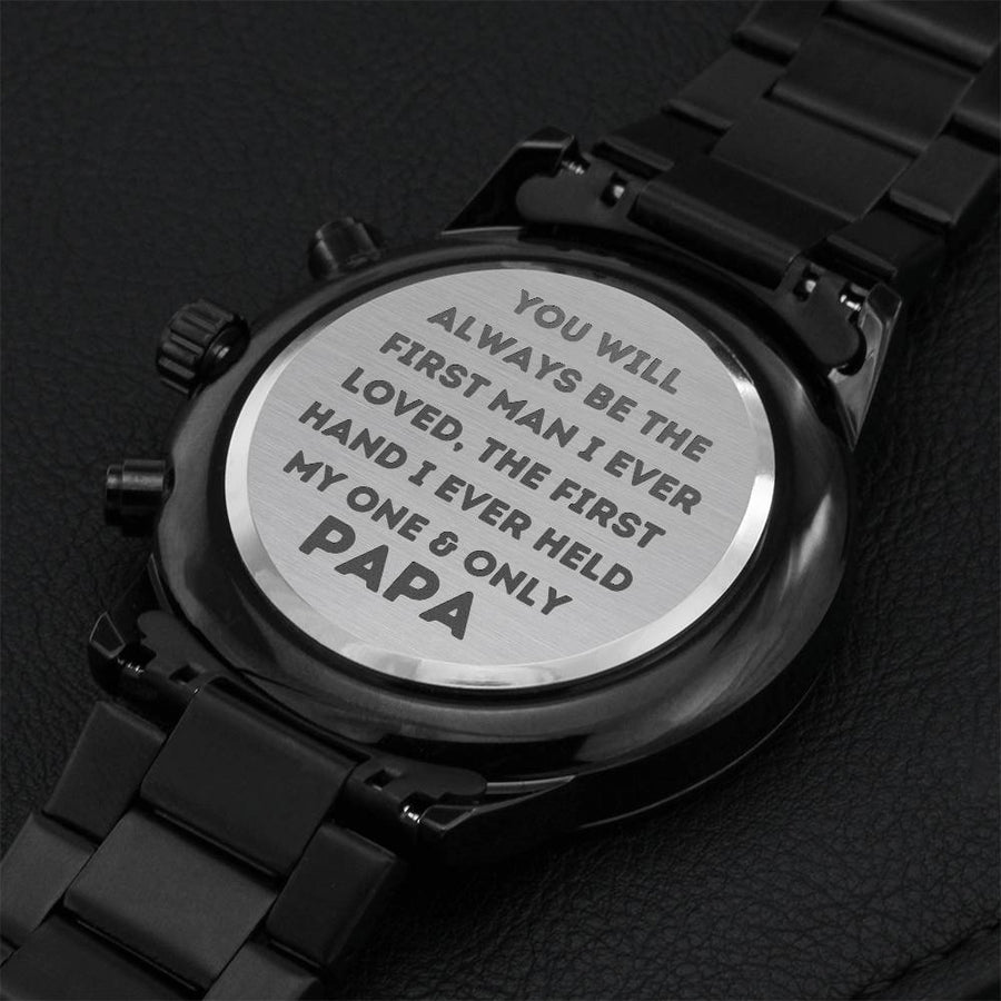 To My First Love My Dad From Your Little Princess Engraving Chronograph Watch