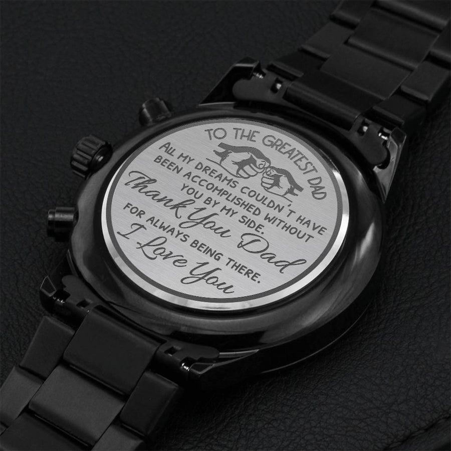 To The Greatest Dad Water Resistant Scratch-proof Laser Engraved Men's Watch Engraving Chronograph Watch