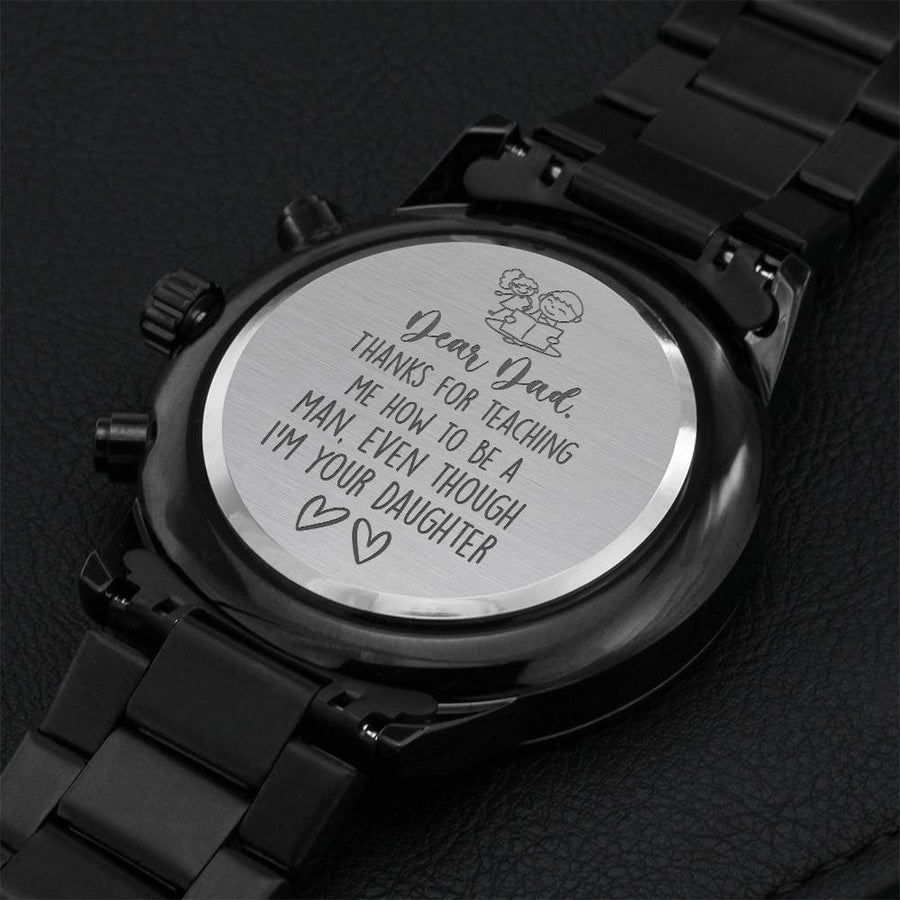 Daughter Watch Gift For Dad Engraving Chronograph Watch