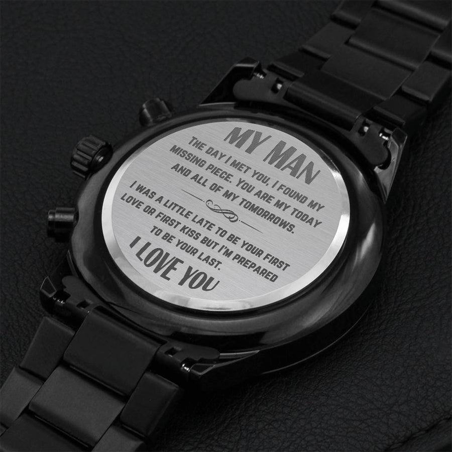 My Man Watch Engraving Chronograph Watch
