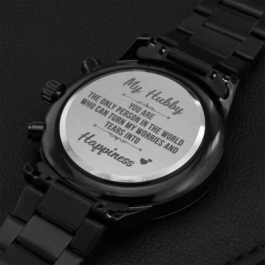 My Hubby Gift Engraving Chronograph Watch