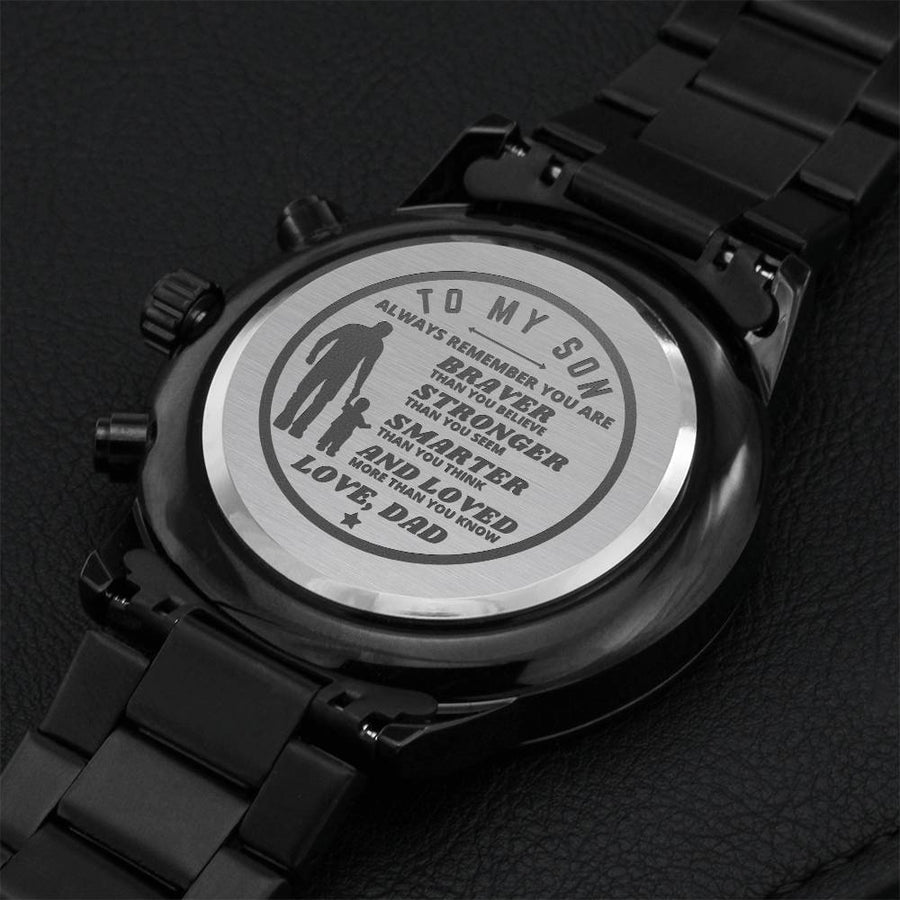 To My Son Engraved Watch Engraving Chronograph Watch