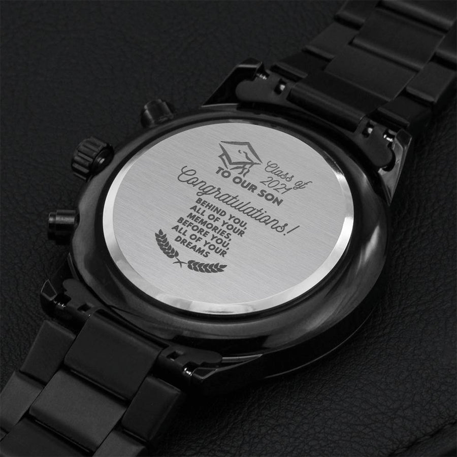 To Our Son Graduation Watch Engraving Chronograph Watch