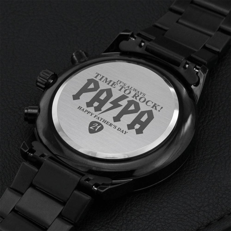 Time To Rock! Engraving Chronograph Watch