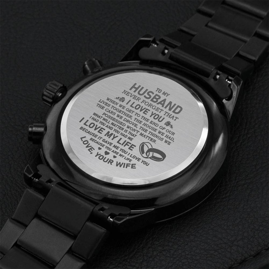 To My Husband - I Love You - Father's Day Gift - Luxury Watch 5 Engraving Chronograph Watch