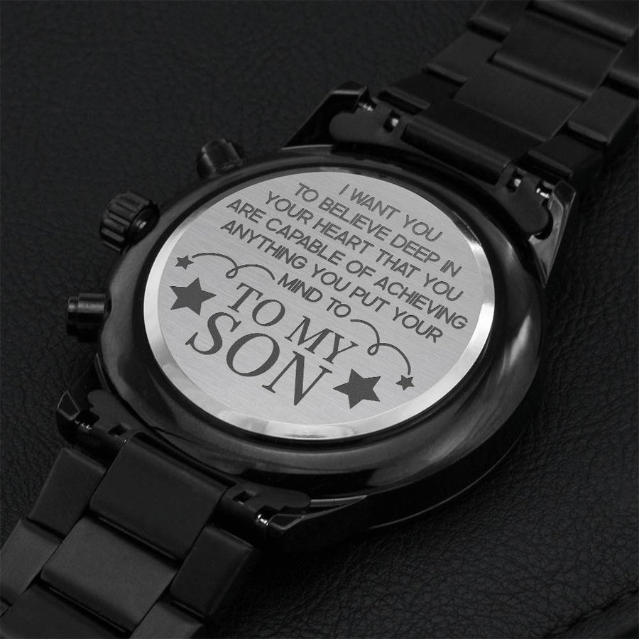 Watch Gift To My Son Engraving Chronograph Watch