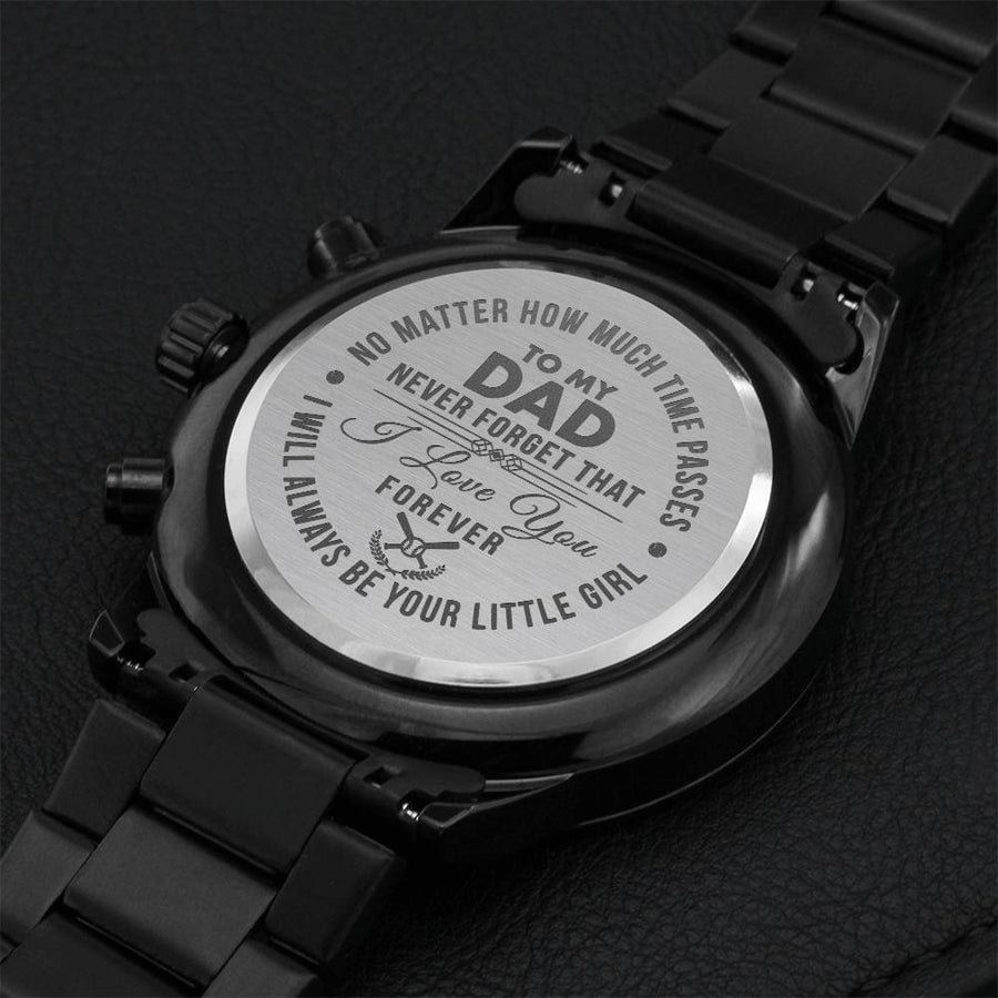 To My Dad - Elegant Midnight Chronograph Watch Engraving Chronograph Watch