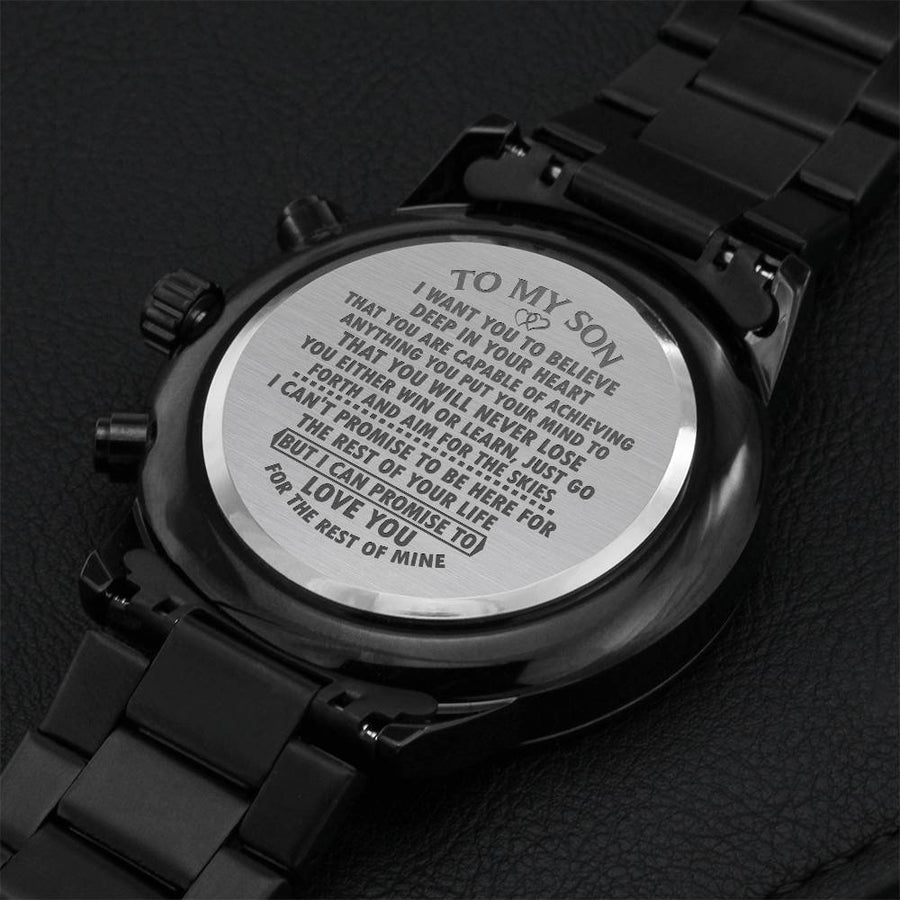 Chronograph Watch - A Heart Melting Gifts For Son Engraving Chronograph Watch