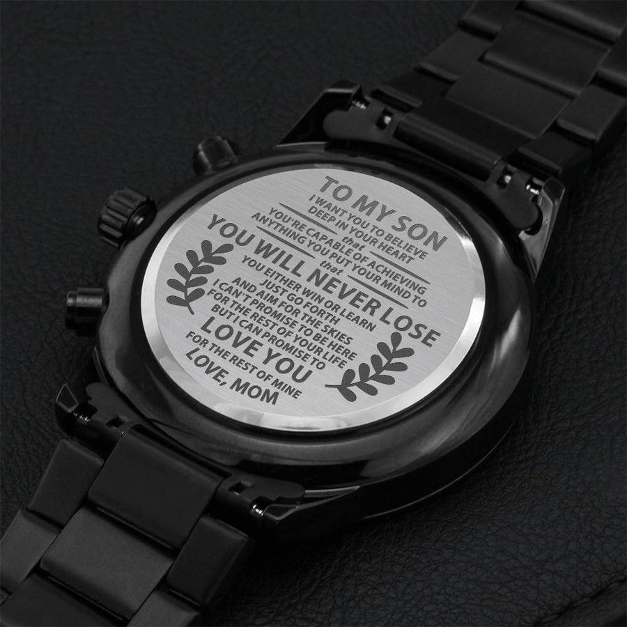 To My Son - Believe Engraving Chronograph Watch