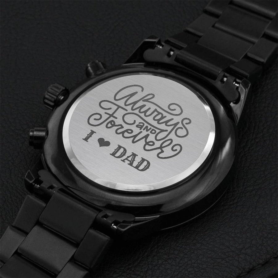 Engraved Watch Gift For Dad Father’s Day Gift For Daddy Birthday Gift For Dad Engraved Watch For Him Cool Father Gift Engraving Chronograph Watch