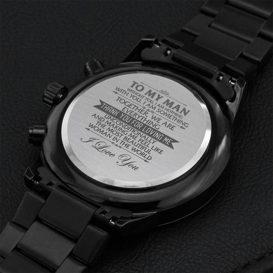 To My Man Engraved Gift Watch 1 Engraving Chronograph Watch