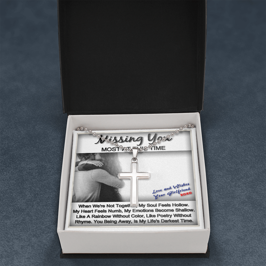 Long Distance Relationship Gift For Boyfriend Friendship Best Friend Cross Necklace
