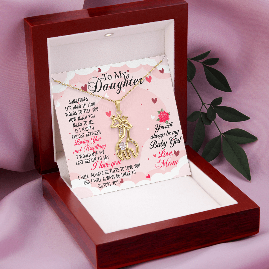 To My Beautiful Daughter Giraffe Necklace, Gift For Daughter From Mother, Daughter Birthday, Mother Daughter Necklace