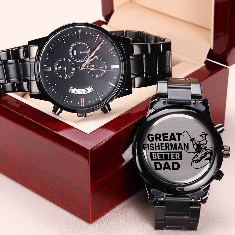 Great Fisherman Dad Engraving Chronograph Watch