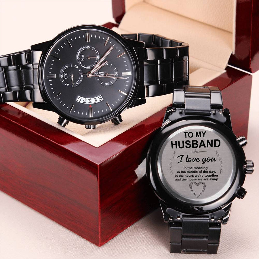 To My Husband - I Love You - Father's Day Gift - Luxury Watch Engraving Chronograph Watch