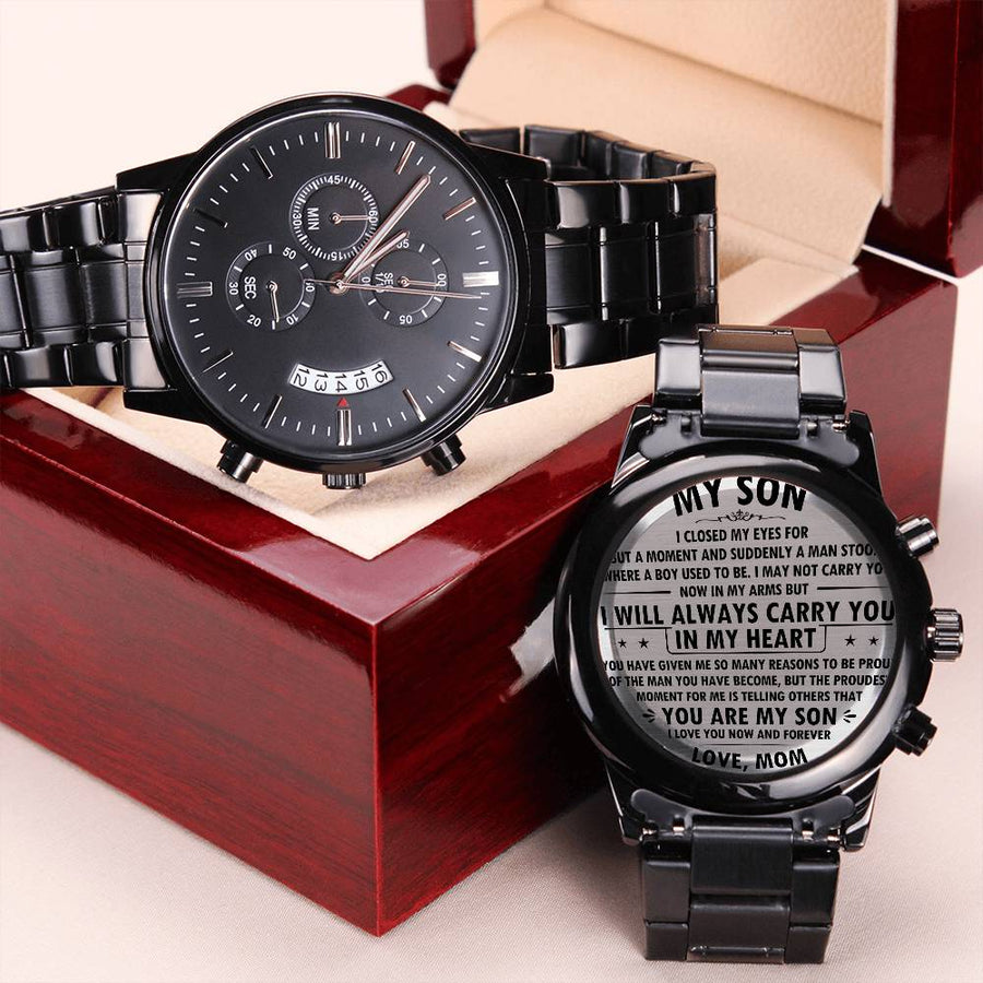My Son - Always In My Heart - Engraved Watch Engraving Chronograph Watch
