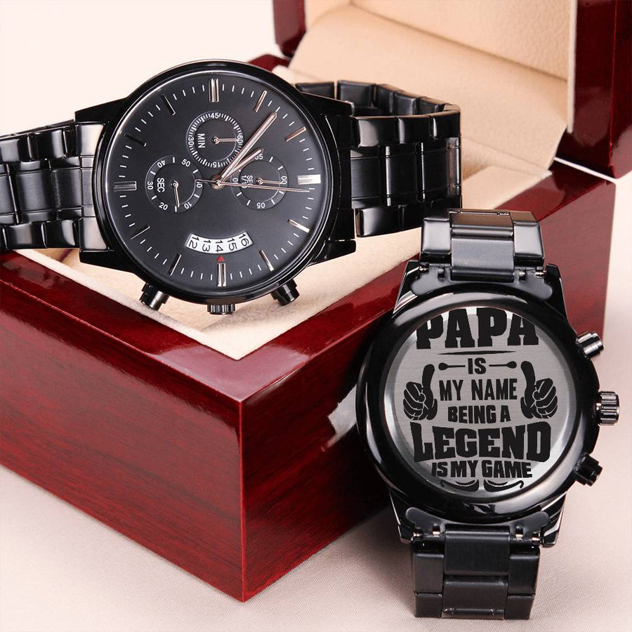 Papa Is My Name Fathers Day Best Gifts Engraving Chronograph Watch