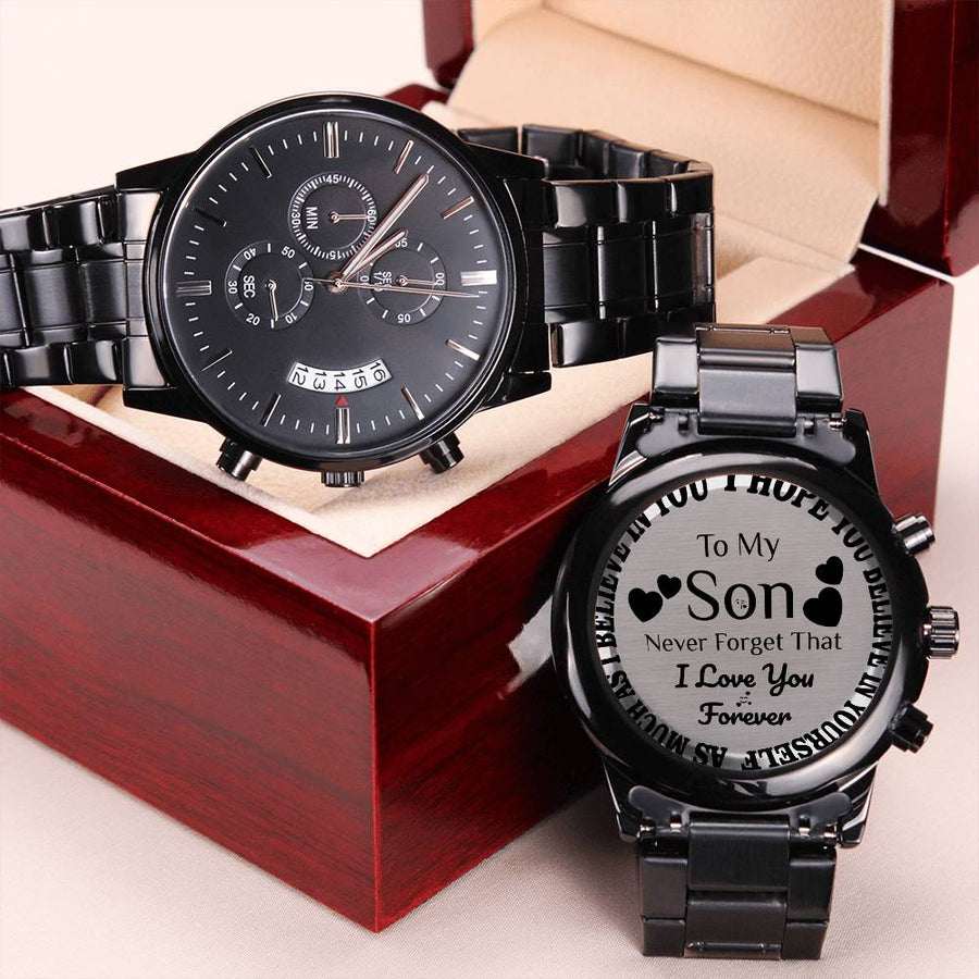 To My Son Never Forget That I Love You Forever Engraving Chronograph Watch