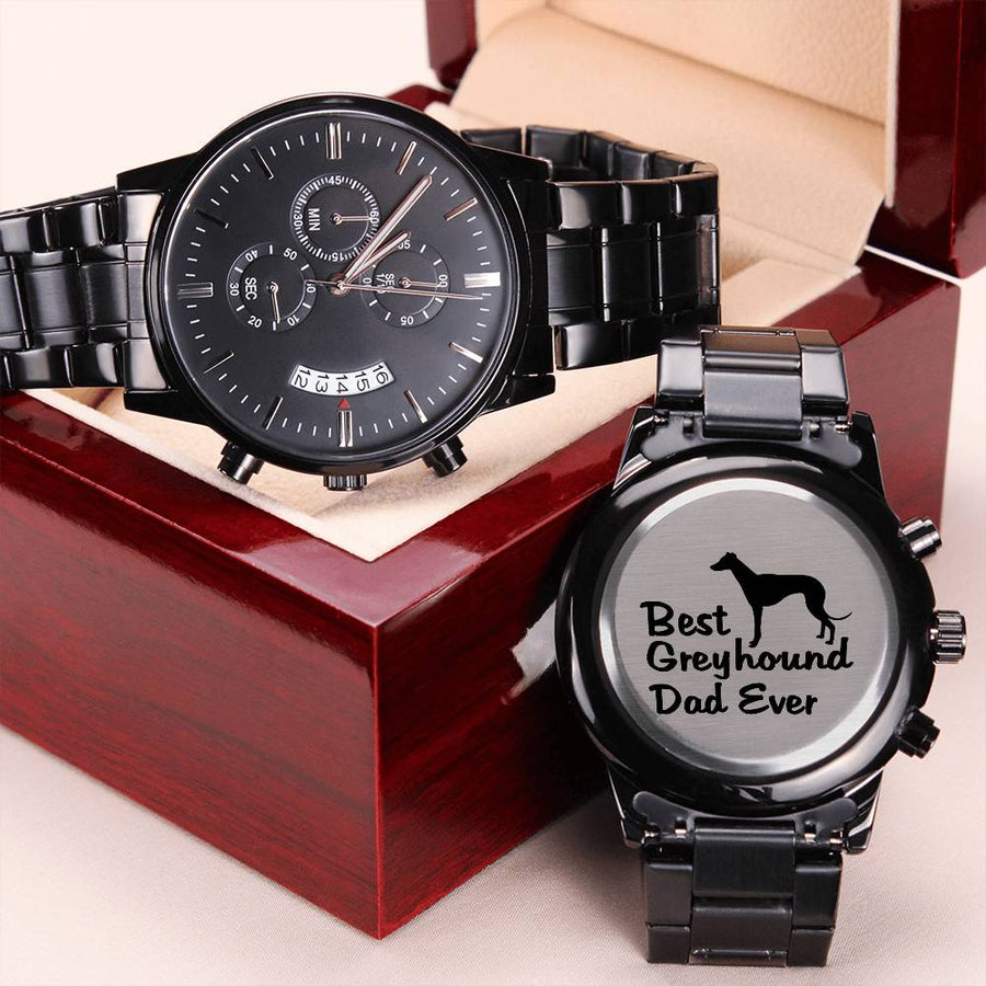 Best Greyhound Dad Ever Engraving Chronograph Watch