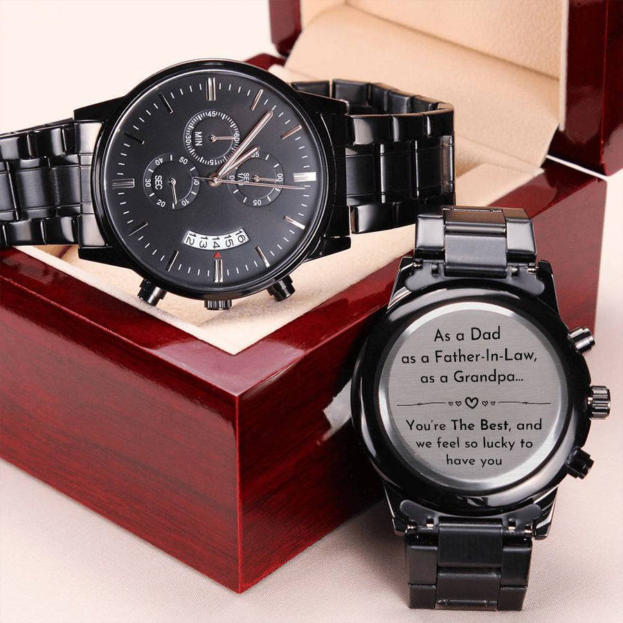 Gift For Father-in-law - Customize Watch Engraving Chronograph Watch