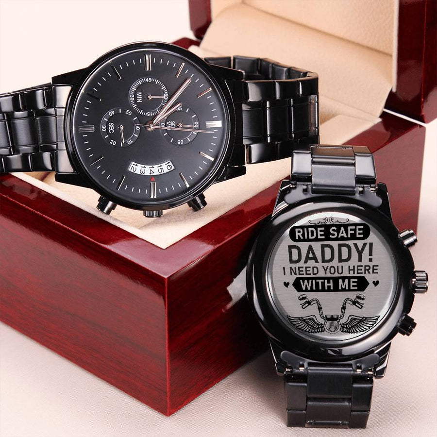 Ride Safe Daddy Watch Engraving Chronograph Watch