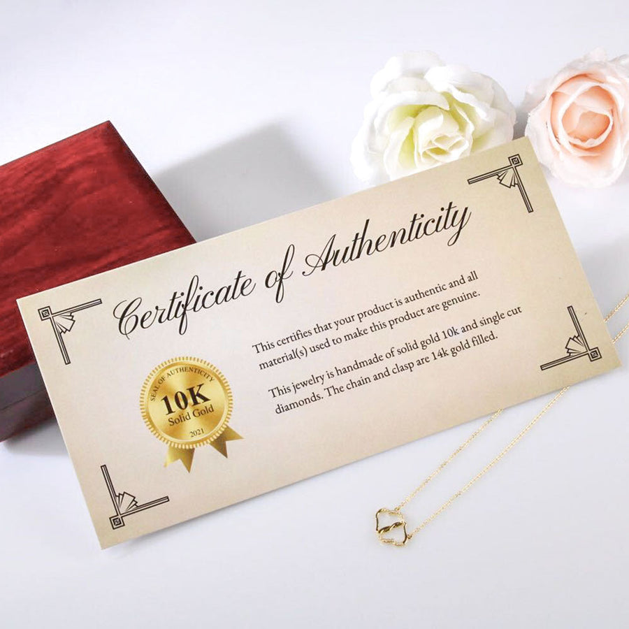 BFF Gold and Diamond Necklace with Personalized Message Card