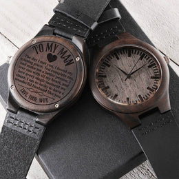 To My Man Wooden Watch Gift For Husband Romantic Birthday Gift For Husband Husband Gift Heartfelt Gift Watch Gift Engraved Wooden Watch
