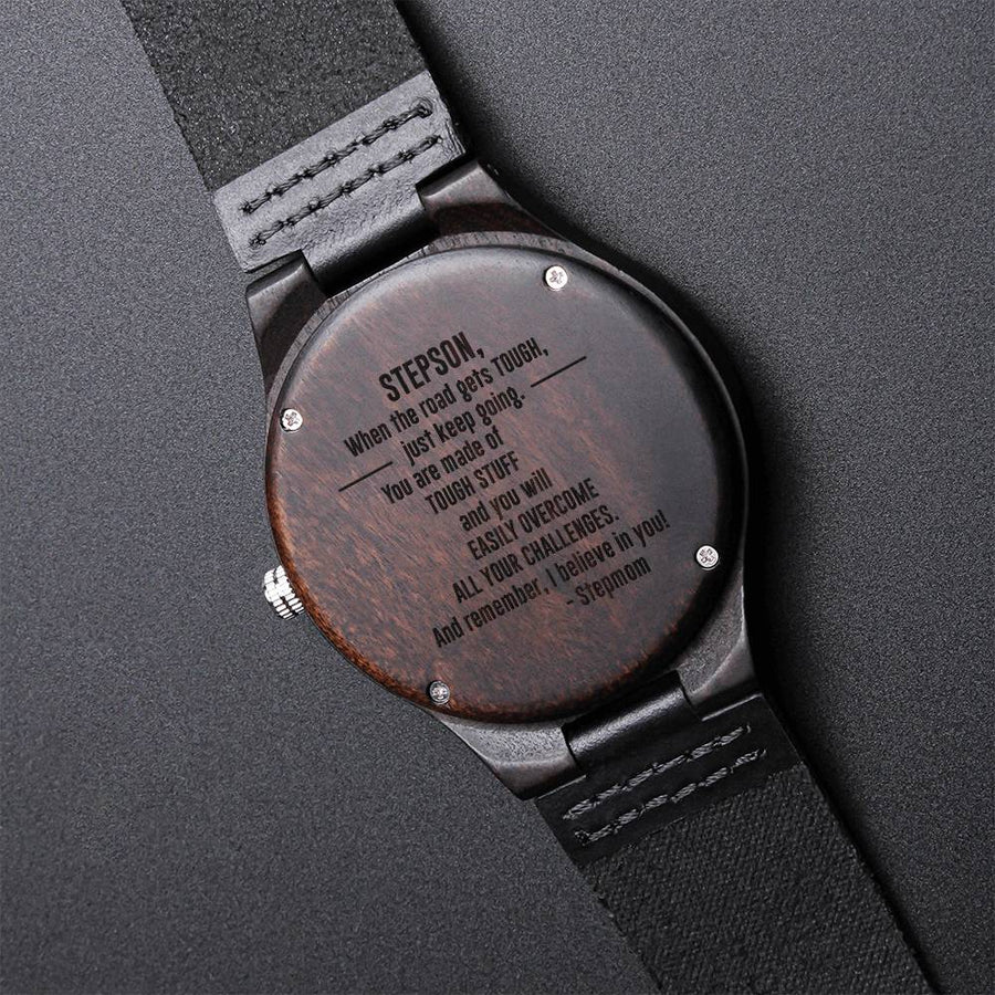 Gift For Son Gift For Step Son Watch To Stepson From Stepmom Engraved Wooden Design Wooden Watch Birthday Gift For St Engraved Wooden Watch