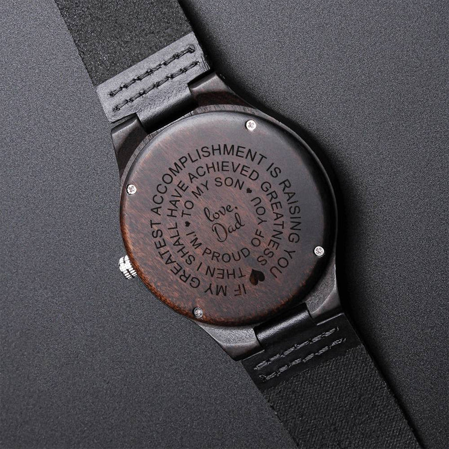 To My Son I'm Proud Of You Love Dad Gift Watch Present From Father For Graduation Birthday Congratulations Gift From D Engraved Wooden Watch