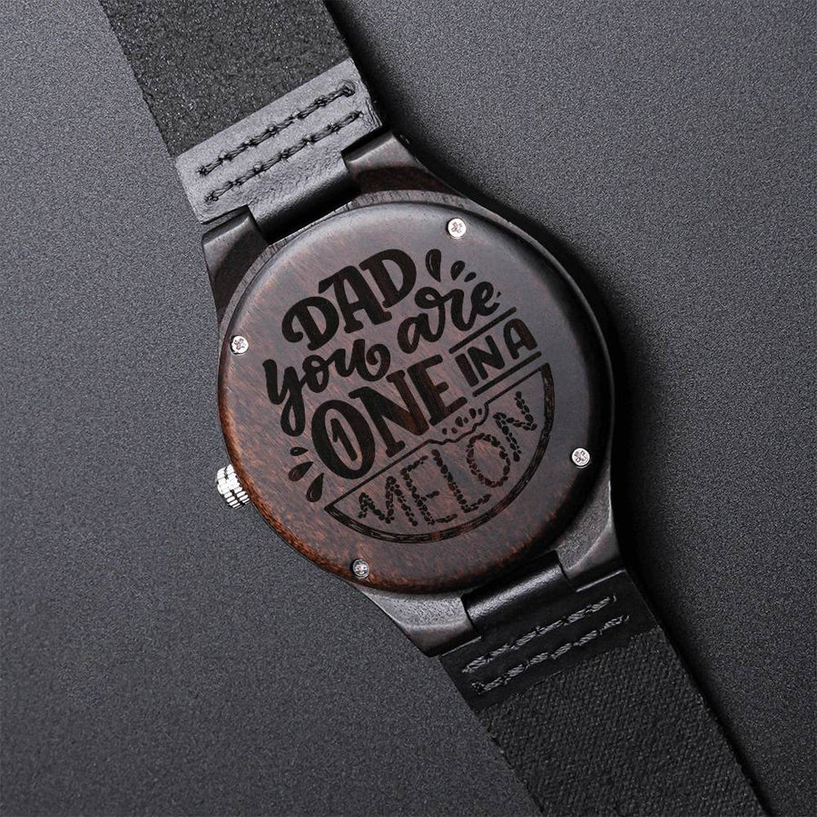 To My Dad - Engraved Wooden Casual Quartz Wrist Watch Anniversary Birthday Customized Gift - Gift For Dad You Are One Engraved Wooden Watch