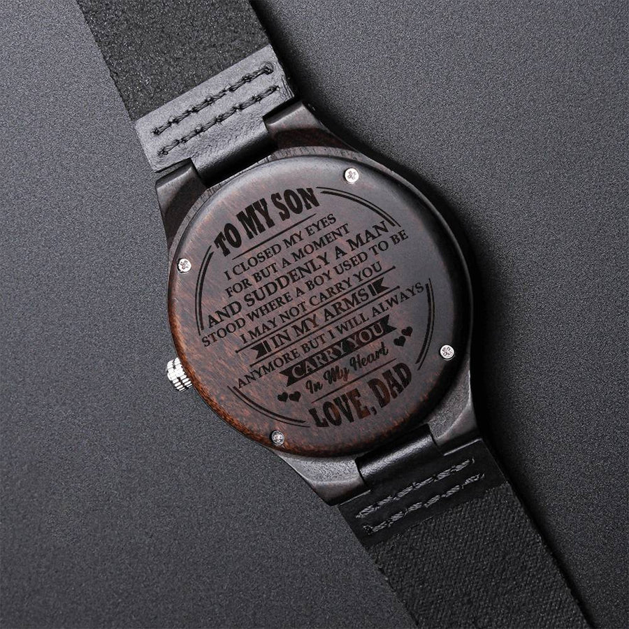 Gift For Son From Dad Mom For Son Son Birthday Gift Unique Grown Up Son Engraved Wooden Watch