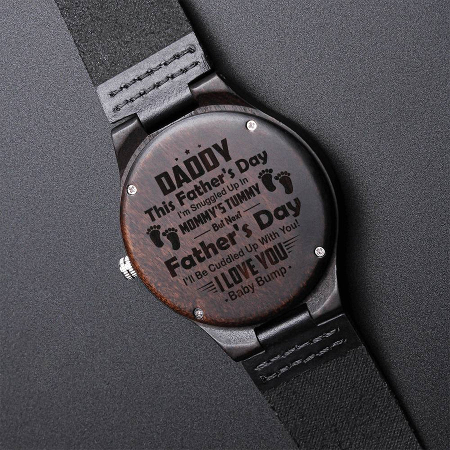 Daddy Is Daughter's First Love - Best Watch Gift For Dad Personalized Watch Unique Gifts For Dad Daddy Birthday Gift D Engraved Wooden Watch