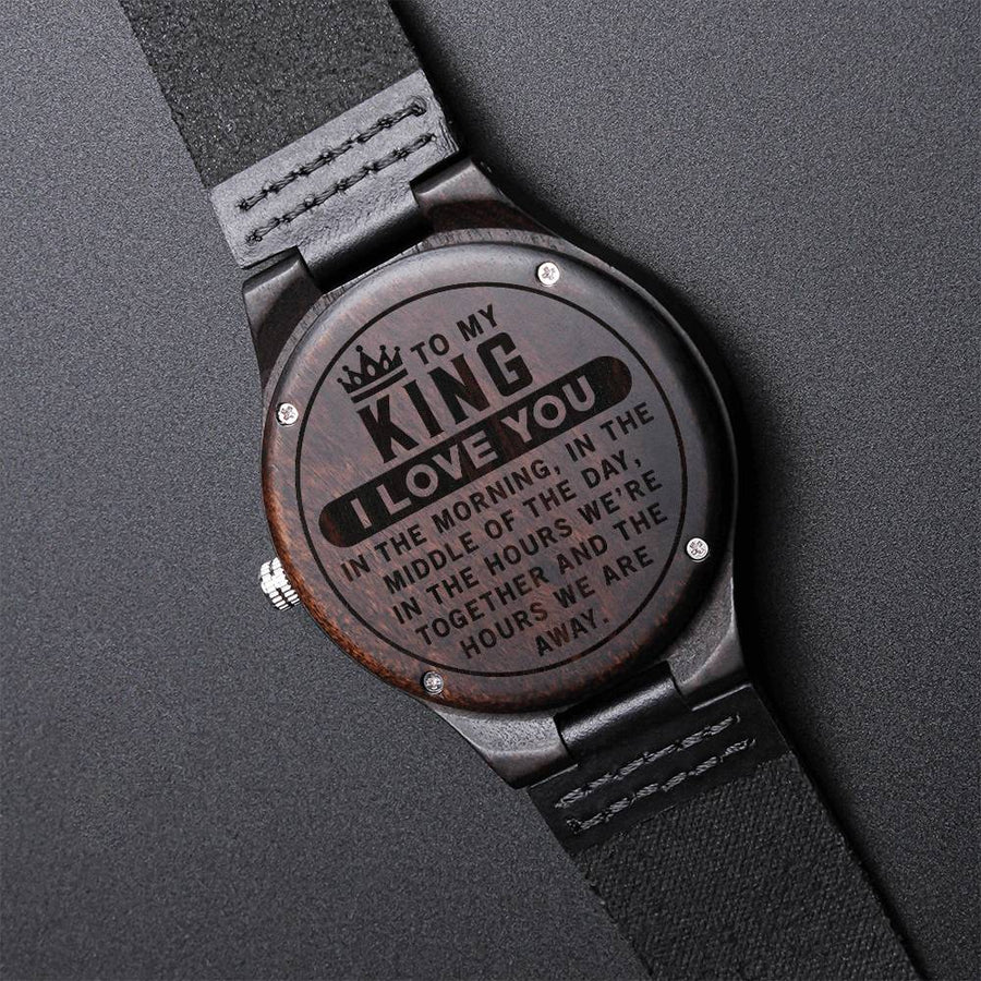 I Love You In The Morning ❤️ Engraved Wooden Watch